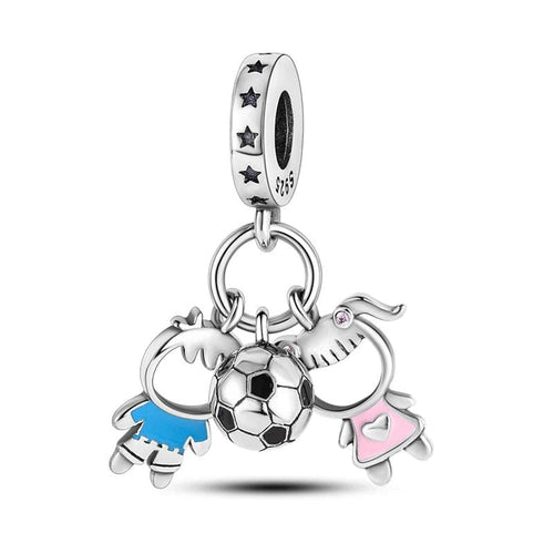 Boy & Girl Football Charm