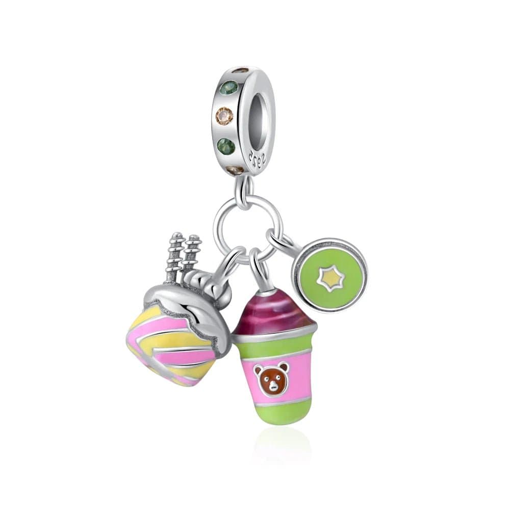 Cake and Juice Green Triple Dangle Charm