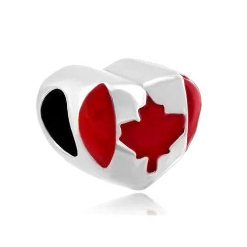 Canada Flag Heart Charm