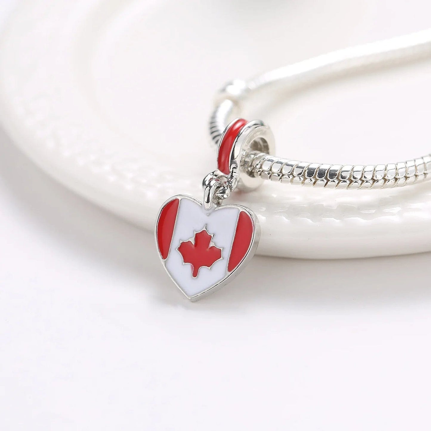 Canada Heart Flag Dangle Charm