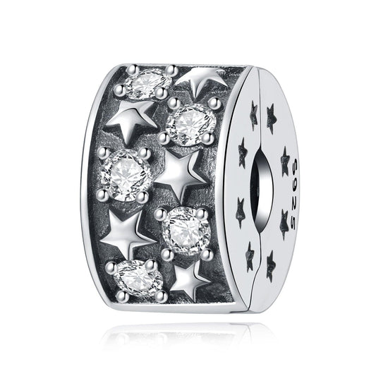 Celestial Starburst Clip Charm with Sparkling Crystals