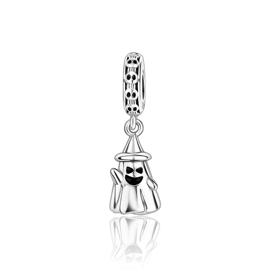 Charming Ghost with Witch Hat Halloween Charm