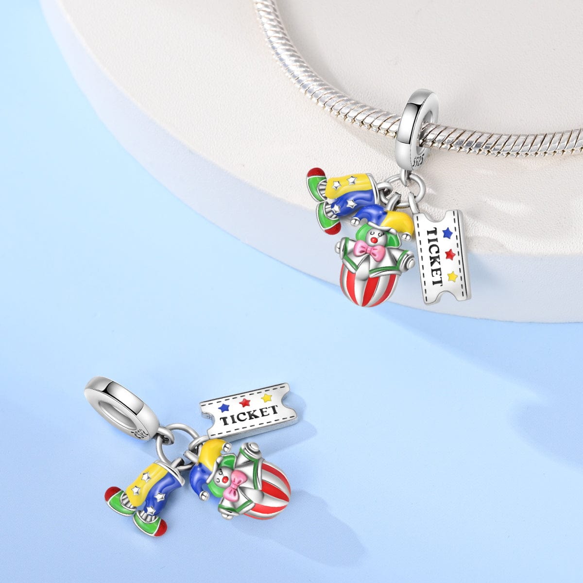 Clown & Circus Ticket Dangle Charm