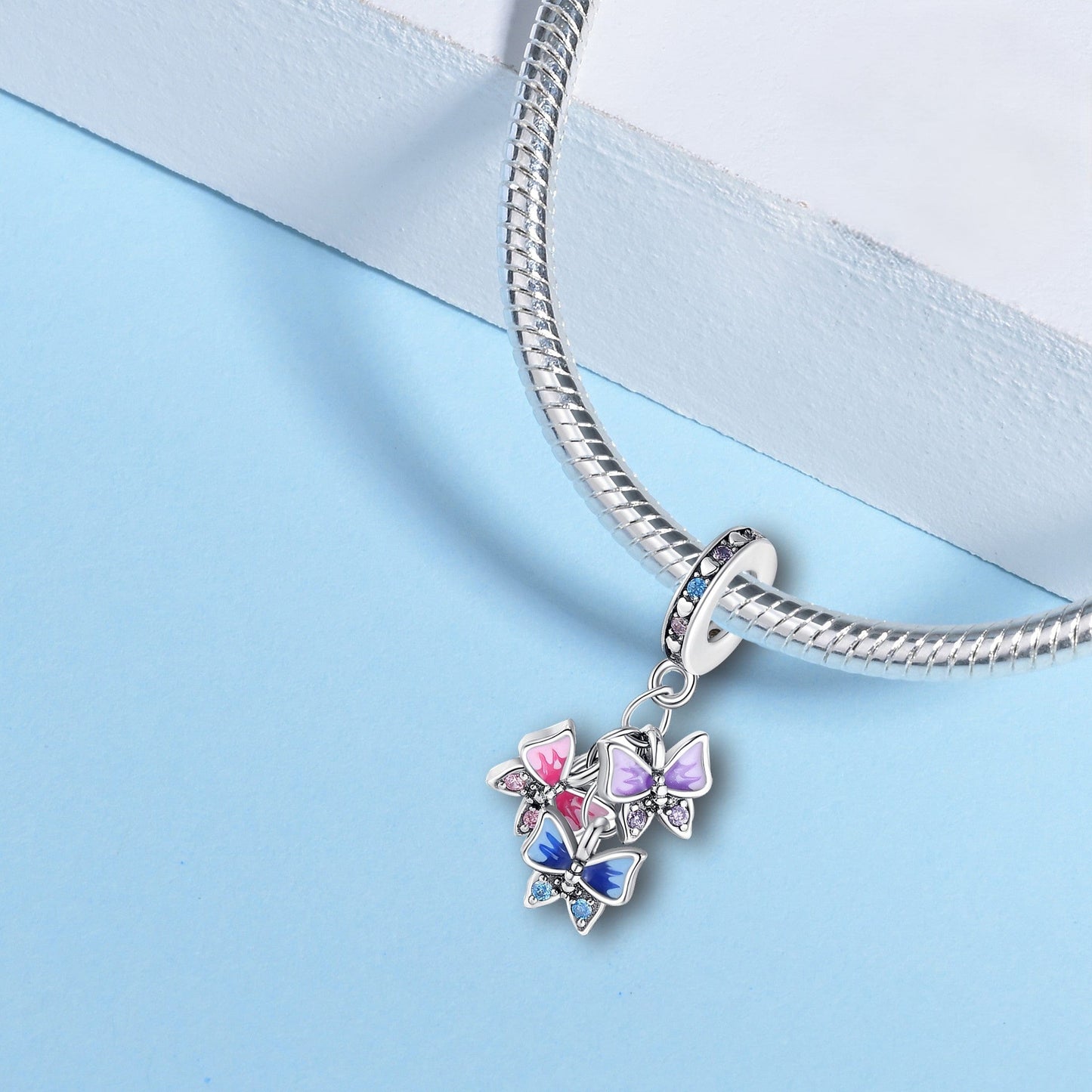 Colorful Butterfly Charm with Sparkling Accents