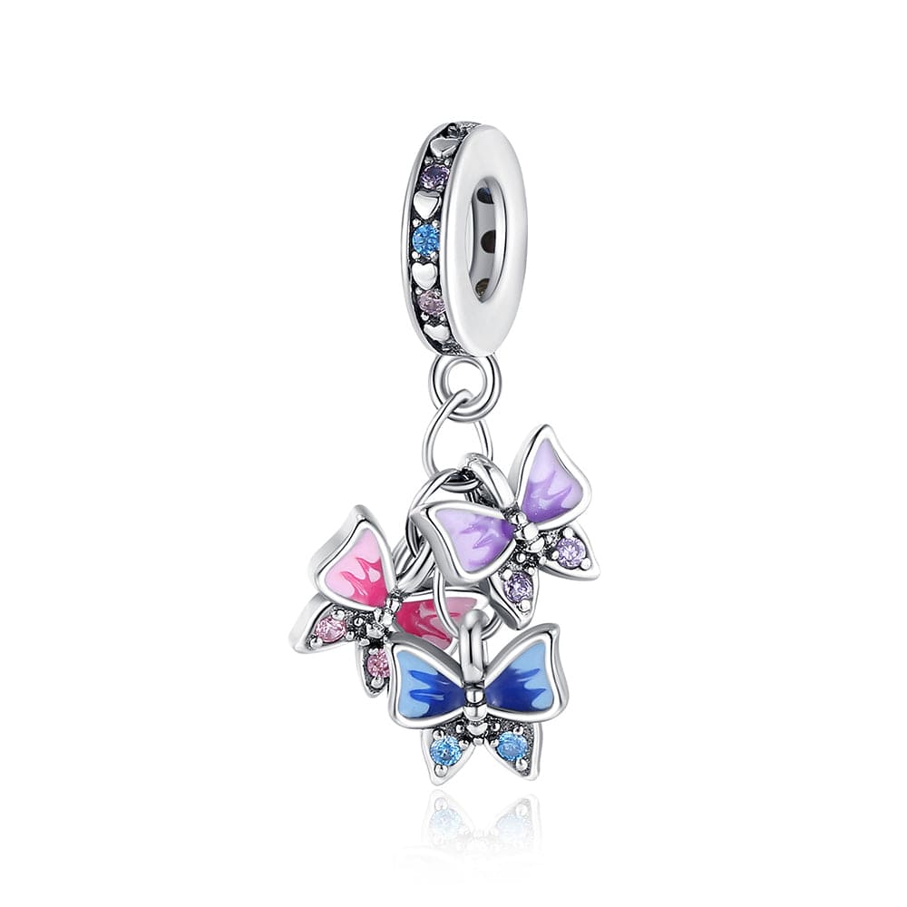 Colorful Butterfly Charm with Sparkling Accents