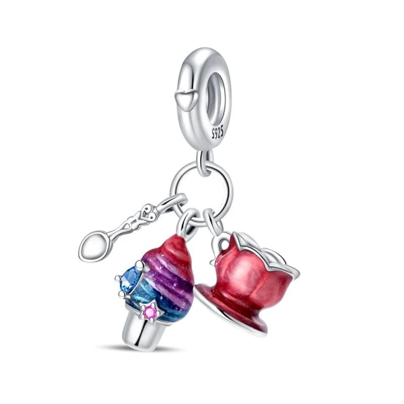 Colorful Cupcake, Teacup, and Spoon Charm