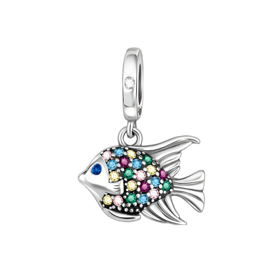 Colorful Gemstone Fish Charm