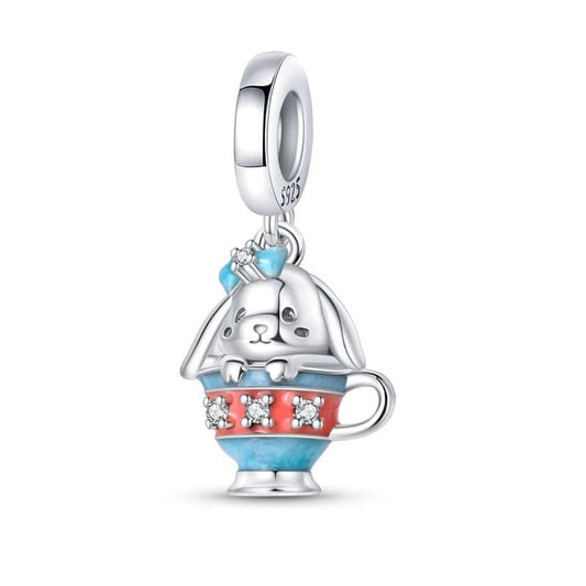 Colorful Teacup Bunny Charm