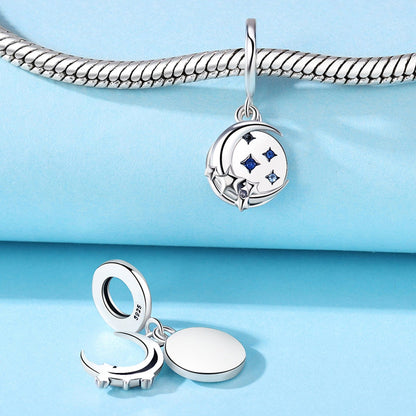 Crescent Moon and Starry Sky Charm