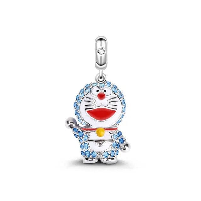 Crystal Cartoon Cat Dangle Charm