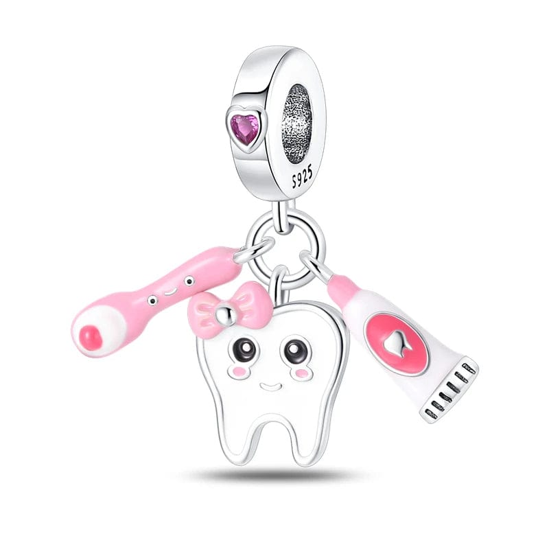 Dentist Tooth Fairy Triple Dangle Charm