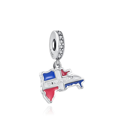 Dominican Republic Map Dangle Charm