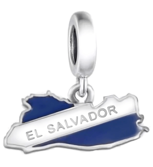 El Salvador Map Dangle Charm