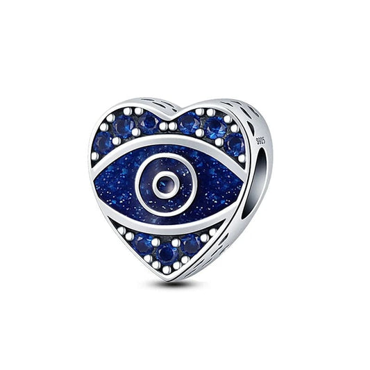 Evil Eye Heart Charm