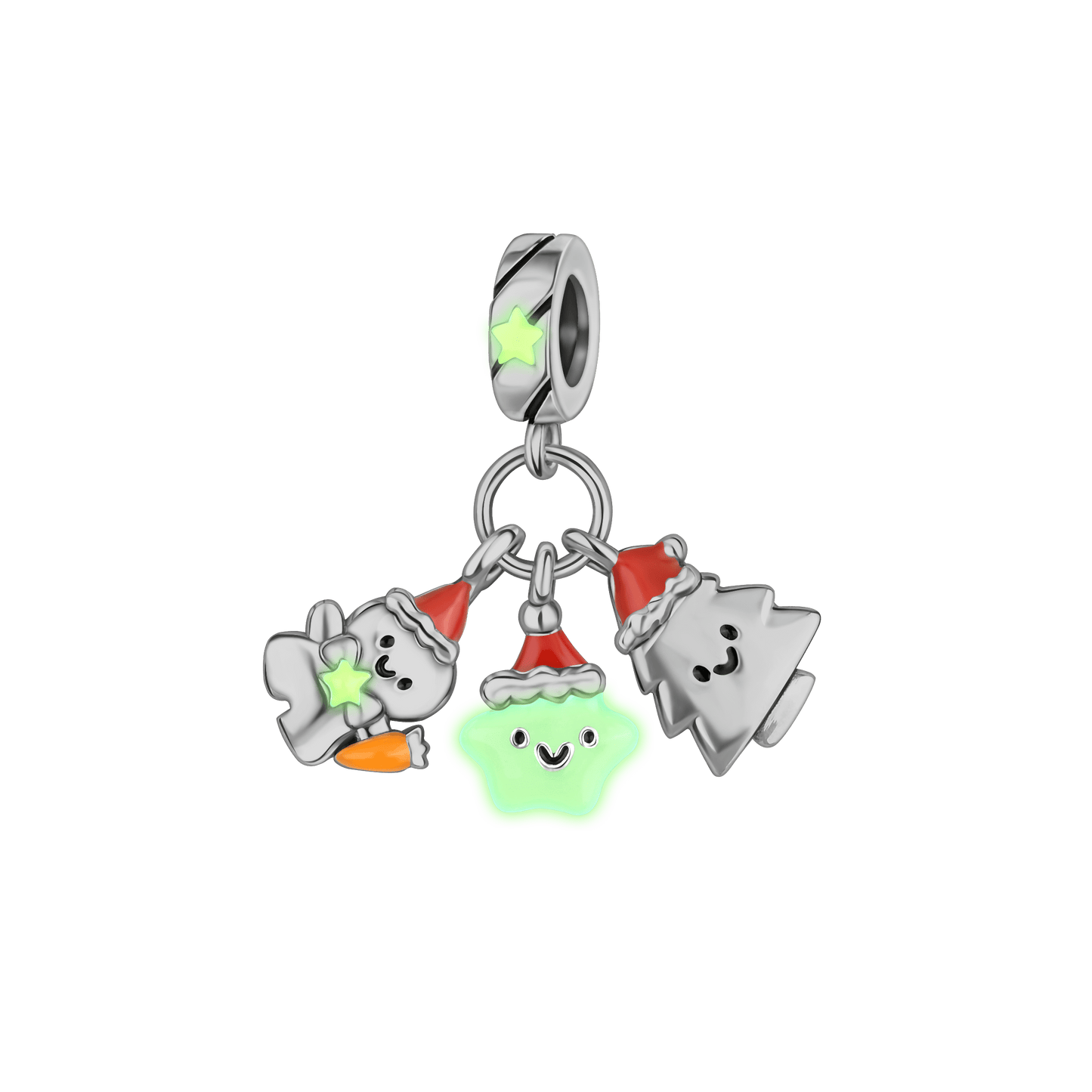 Festive Trio Charm – Snowman, Christmas Tree, and Star