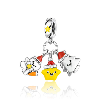 Festive Trio Charm – Snowman, Christmas Tree, and Star