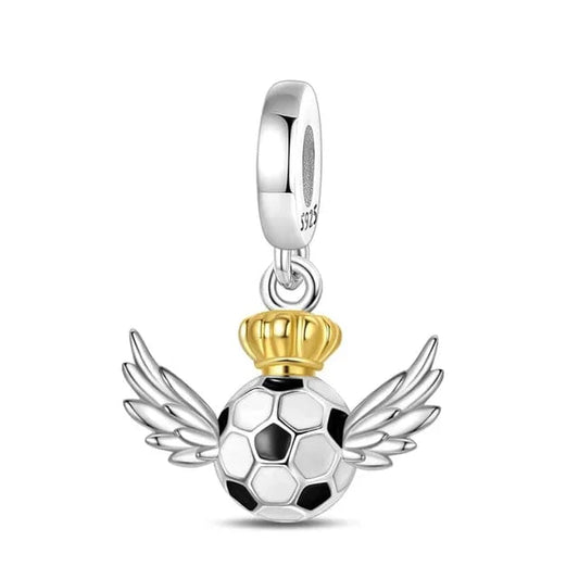 Campionii pe piedestal de fotbal Dangle Charm