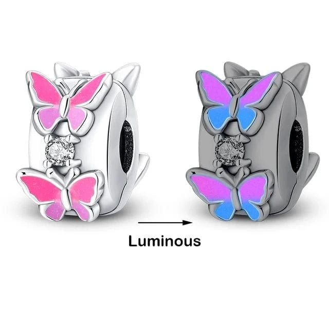 Glow in the Dark Luminous Butterflies Clip Charm