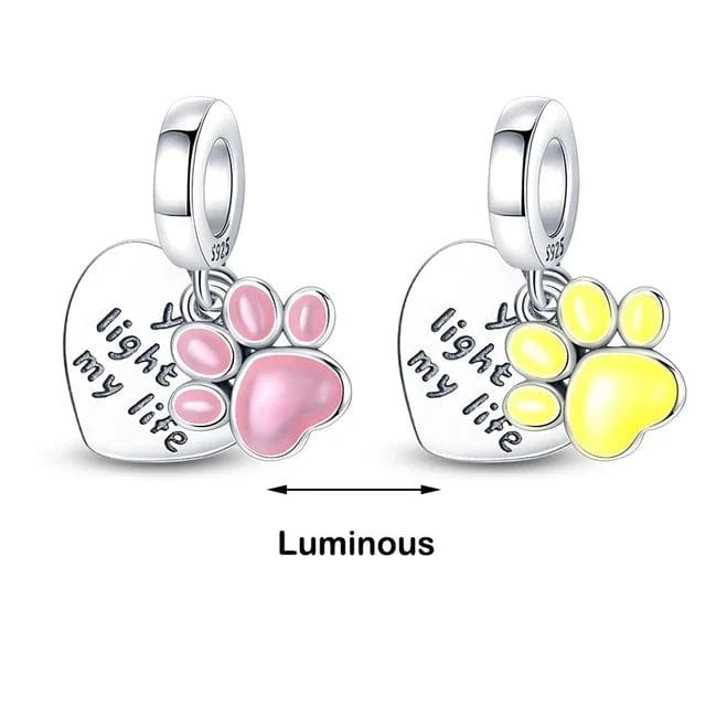 Glow in the Dark Luminous Paws Dangle Charm