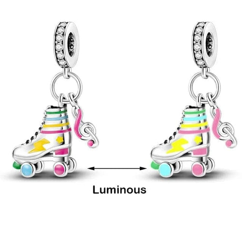 Glow in the Dark Luminous Roller Skates Tiktok Dangle Charm