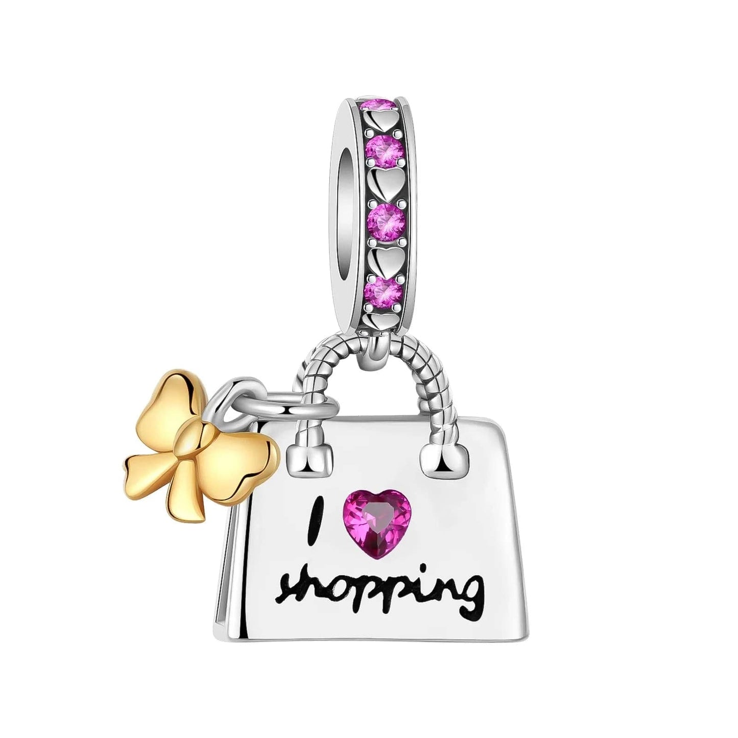 I Love Shopping Dangle Charm