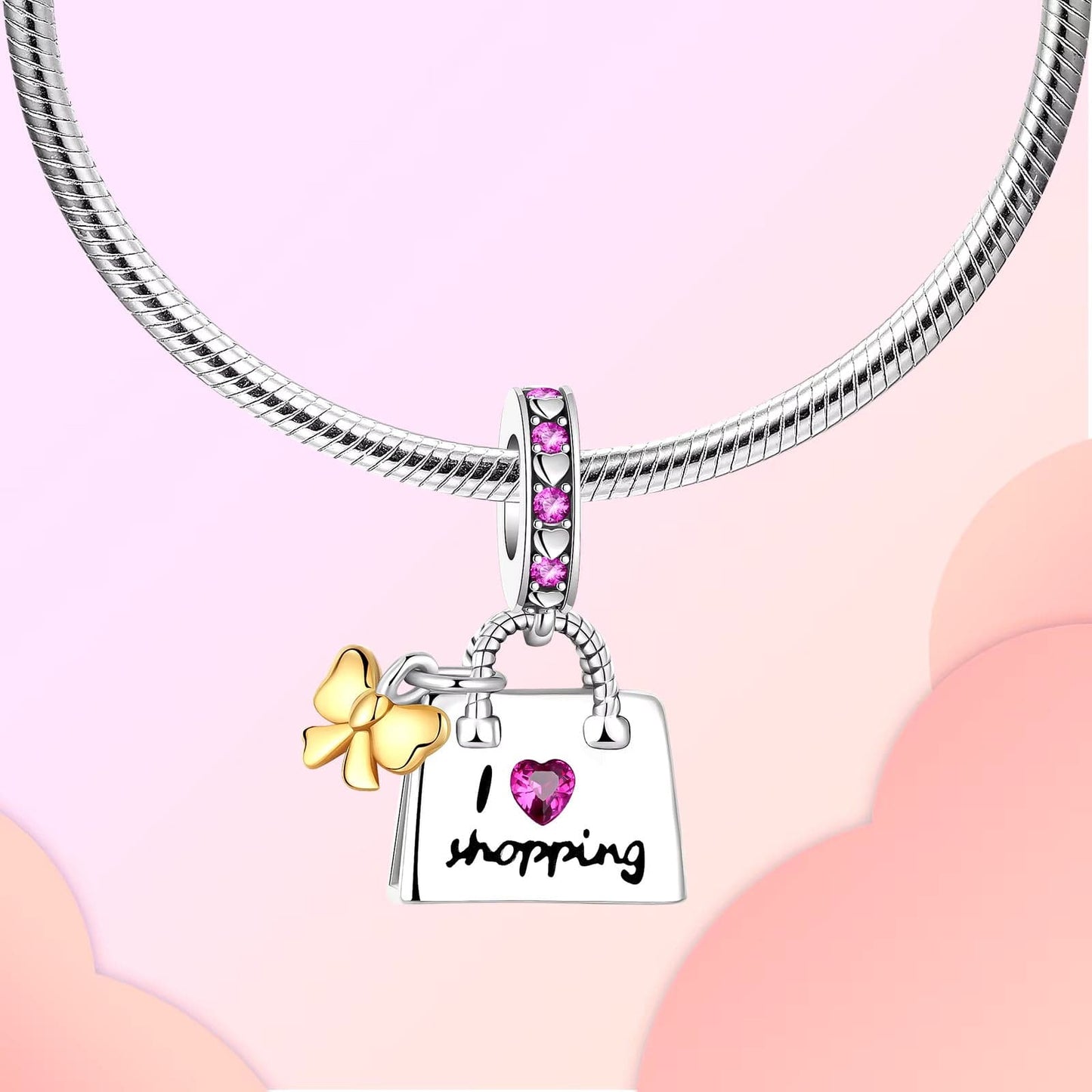 I Love Shopping Dangle Charm