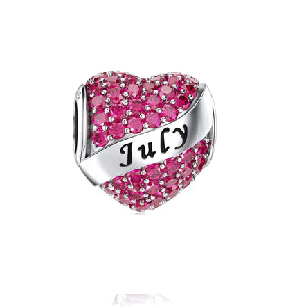 Sparkling Birthstone Heart Charms