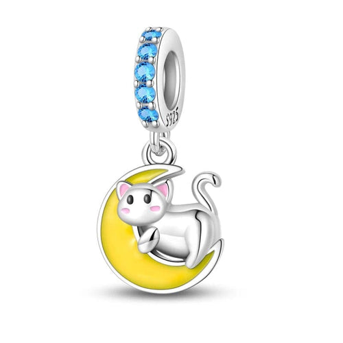 Pisicuță pe Lună Dangle Charm