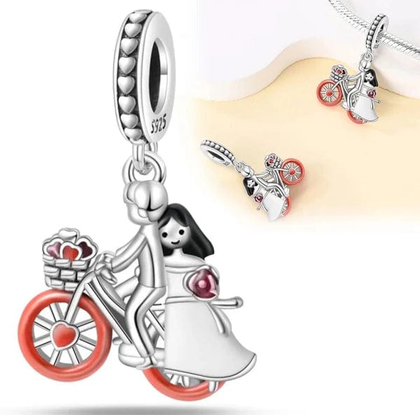 Cuplu Căsătorit Pe Bicicletă Dangle Charm