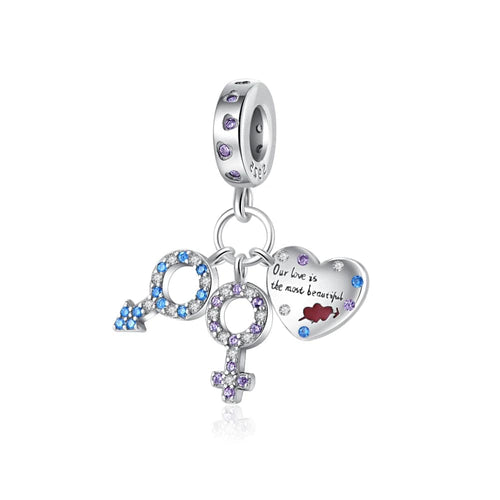 Our Love is the Most Beautiful Boy and Girl Dangle Charm