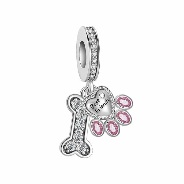 Huisdier dier beste vriend Paw Bone Dangle Charm