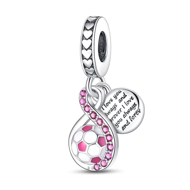 Charm colgante de fútbol rosa