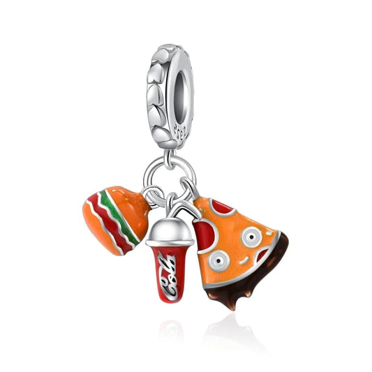 Pizza Burger en Coca Cola Triple Dangle Charm