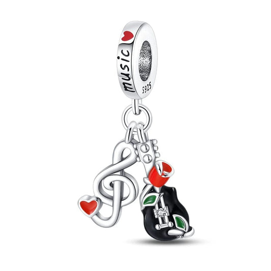 Charm colgante con música romántica y amor