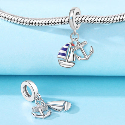 Charm colgante de velero y ancla