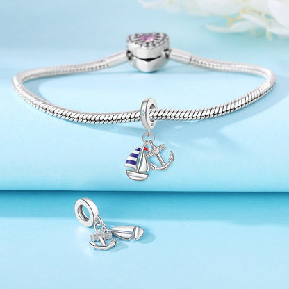 Charm colgante de velero y ancla