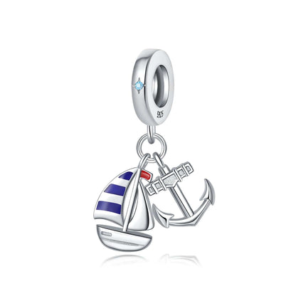 Charm colgante de velero y ancla