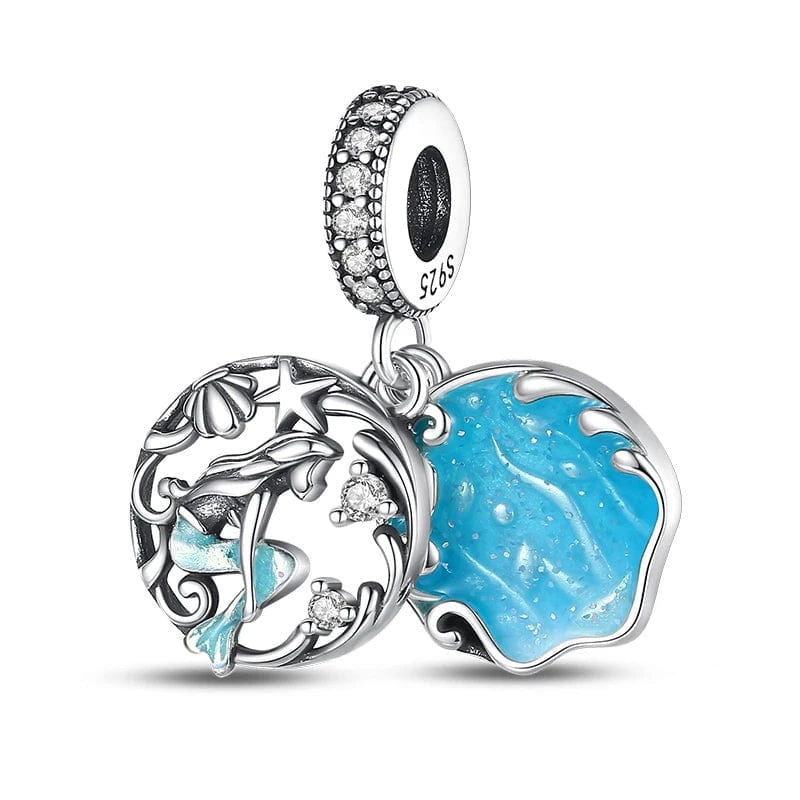 Shimmering Ocean Blue Mermaid Charm