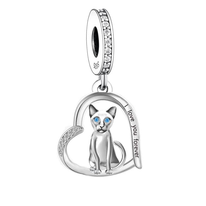 Charm colgante de gato siamés