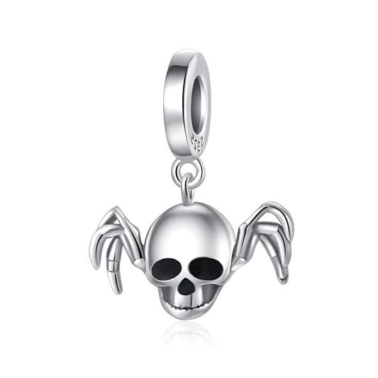 Schedel Spider Horror Dangle Charm