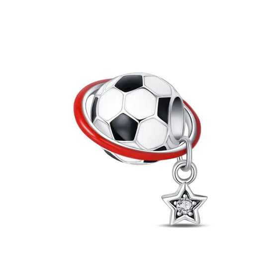 Charm de balón de fútbol y estrella