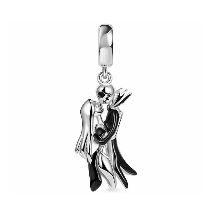 The Nightmare Before Christmas Jack & Sally Embrace Love Pendant Charm