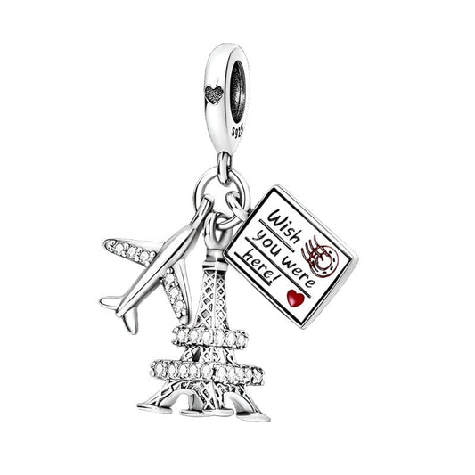 Travel to Paris Eiffel Tower Love Dangle Charm