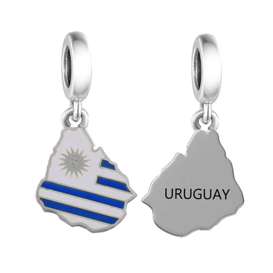 Dije colgante con mapa de Uruguay