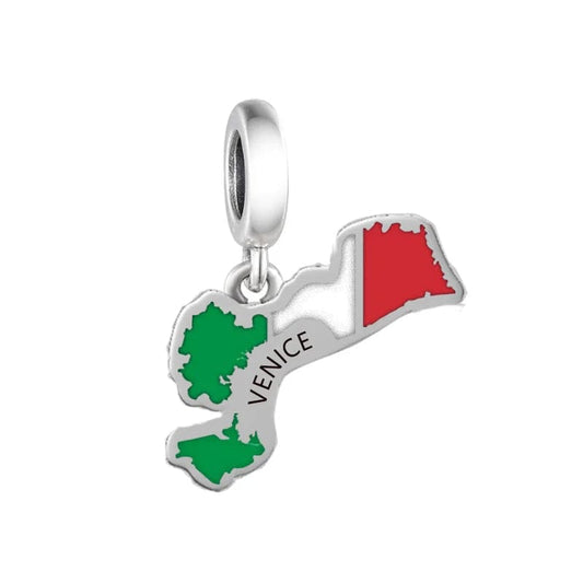 Charm colgante con mapa de Venecia