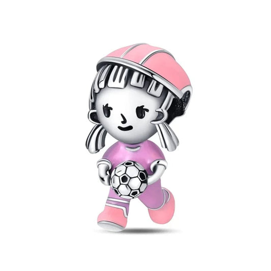 Woman Football Charm