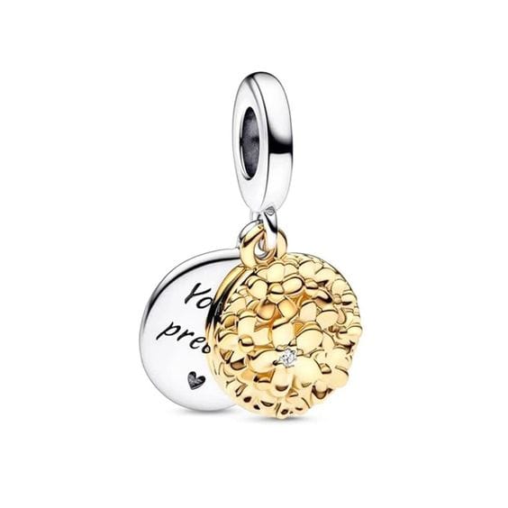 You Are Precious Double Marguerite Charm Pendant