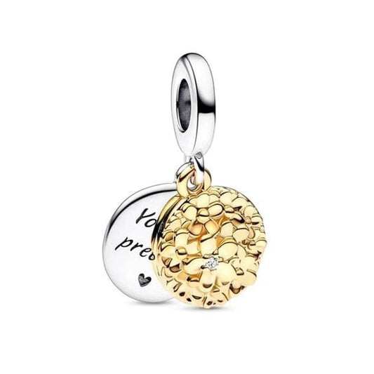 You Are Precious Double Marguerite Charm Pendant