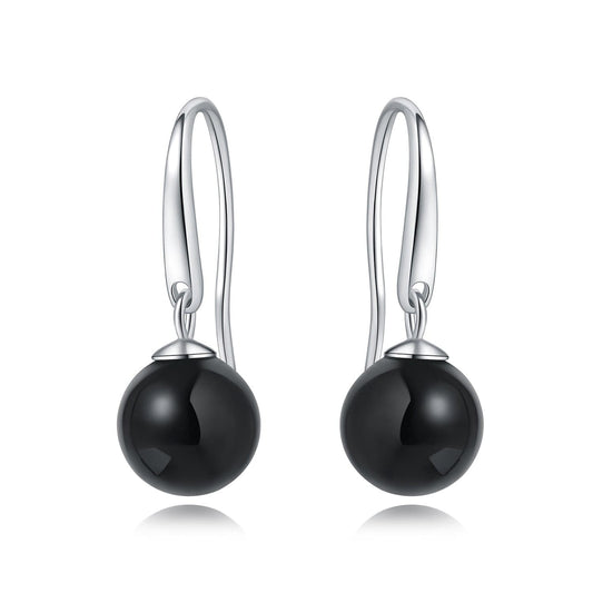 Black Pearl Drop Earrings