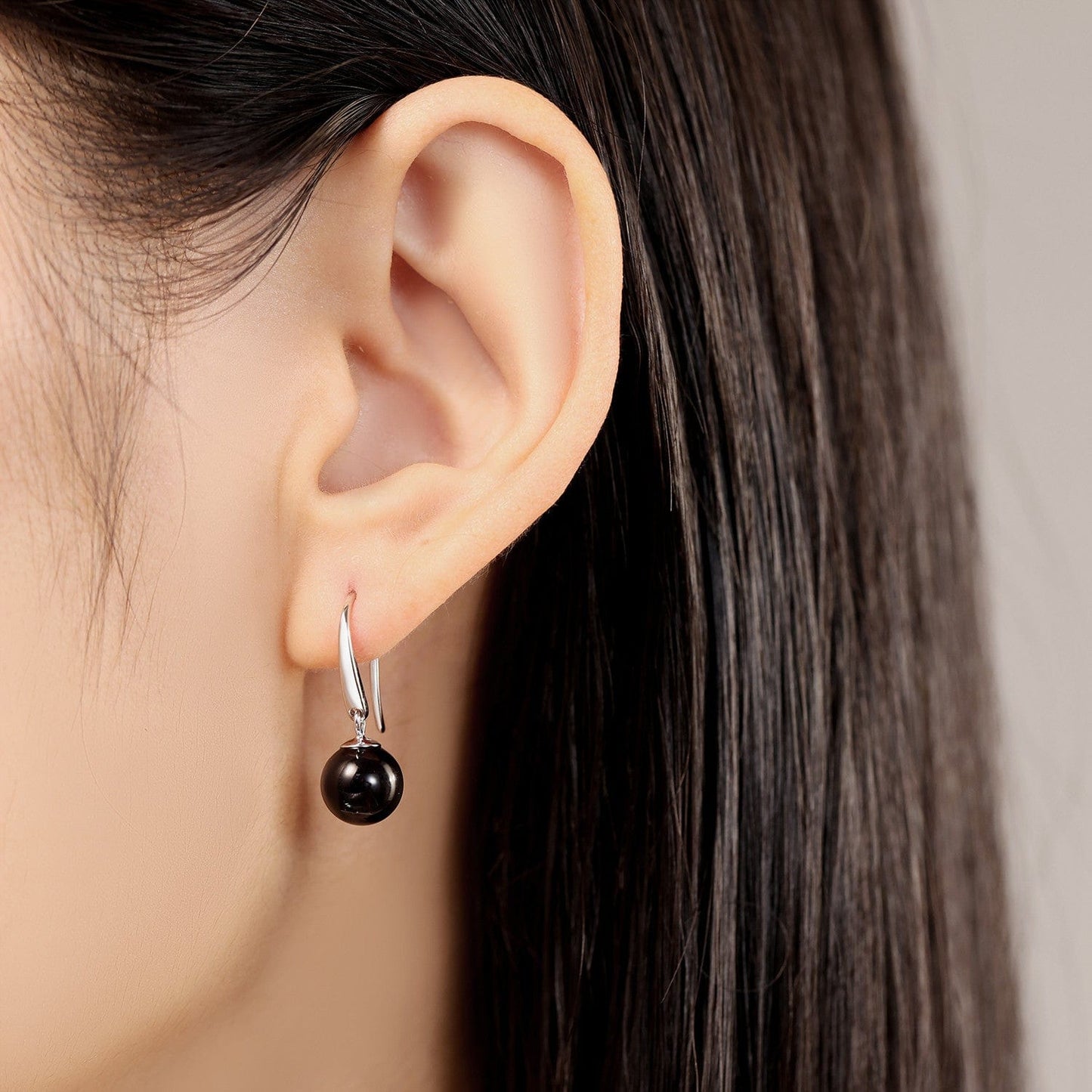 Black Pearl Drop Earrings